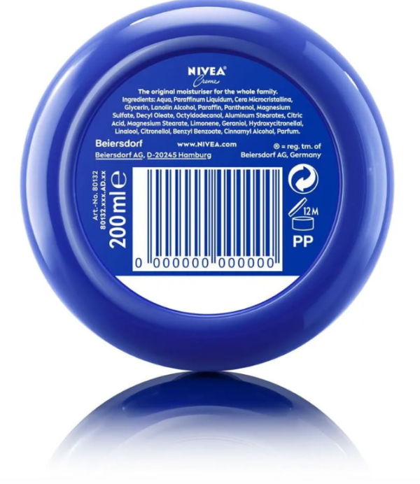 NIVEA Crème Moisturizer for Face Hands and Body 200ml - Image 3